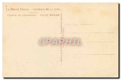 Zamek Chenonceaux — Façada Północno-Wschodnia — Wydawnictwo Sztuki YVON — Rewers