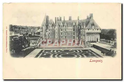 Castelo de Langeais — vista panorâmica — editor Knauff & Cie, Paris, n° 255
