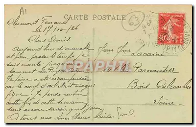O PUY DE DOME visto do lado norte — com o caminho romano e a linha da ferrovia — a.d'o. - 545 — Verso