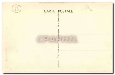 Omgeving van AIX-LES-BAINS - Het meer van Bourget - Beeld van Lamartine (sculptuur van Mars Valett) en Kasteel van Chatillon — LA SAVOIE PITTORESQUE, uitgave van Gimy — Achterkant