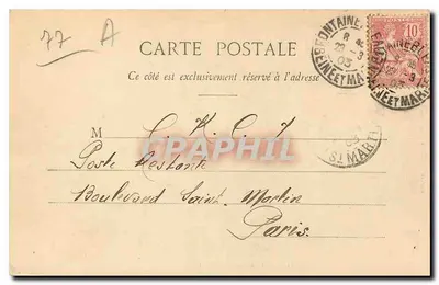 Igreja de Avon — Século X — Tribault, editores, Fontainebleau-Meulan, n°142 — Verso