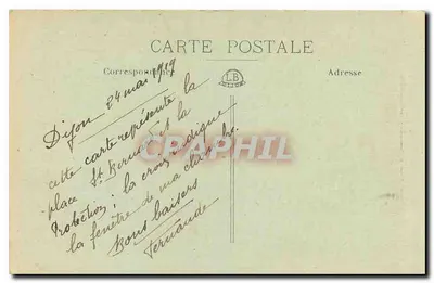 Dijon — Statua Świętego Bernarda — Wydawca H. Lévy, nr 23 — Rewers