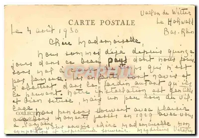 Cascata del Hohwald — editore C. Baudin & Cie, n° 1165 — Verso