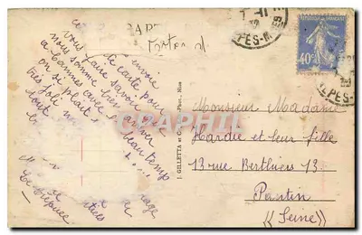 Cannes - Casino - Palmengasse — J. GILLETTE & Cie, Fot. - N° 425 — Rückseite