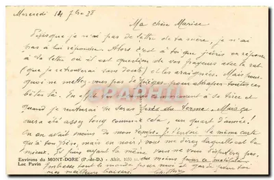 Environs du Mont-Dore (P.-de-D.) — vue du lac avec cabane et baigneurs — éditeur Aims — Verso