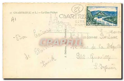 Chartres (E-et-L.) — Le Clos Pichot — J. Dolbeau, wydawca — Rewers