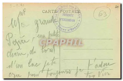 A Auvergne pitoresca — Tazenat, à beira do lago — editor L'Auvergne Pittoresque, n° 2752 — Verso