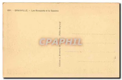 Granville — Os Muros e a Casa de Soldados — Edição A. Bernard, Granville — Verso