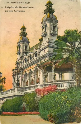 O Ópera de Monte-Carlo visto das Terrasses — Monte-Carlo — editor não identificado, n° de série 40