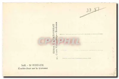 Bordeaux — Widok z przodu na Garonne — Wydawnictwo F. Chatagneau — Rewers