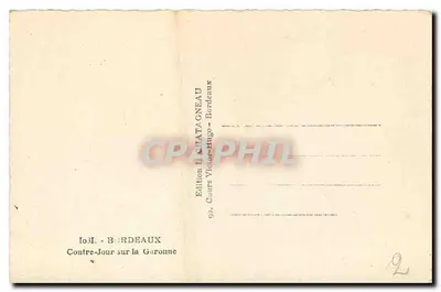 Widok przeciwny na Geronne — Wydanie L. Chataigneau, Bordeaux — Rewers
