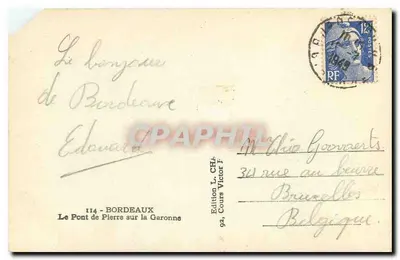 Most Kamieniany nad Garoną — Bordeaux — Wydawnictwo L. CH4, Cours Victor — Rewers
