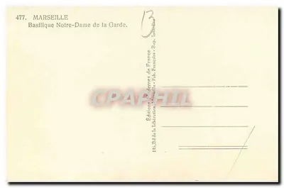 Marseille — Basílica Nossa Senhora da Guarda — Éditions Modernes de France, n° 477 — Verso