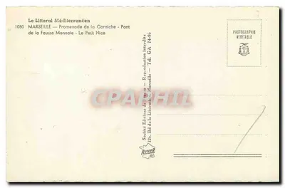 Brzeg Morza Śródziemnego — Promenada Corniche — Most Fausse Monnaie — Le Petit Nice — Ryner — Rewers