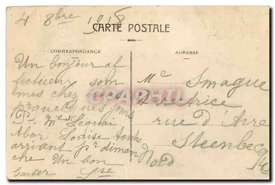 Bilhete postal antigo Monumento Ofertado pelo bispo — Verso