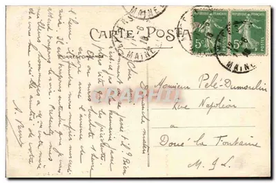 Angers — Zamek, Katedra św. Laud, rzeka Maine — Widok z lotu ptaka — A. B. — Rewers