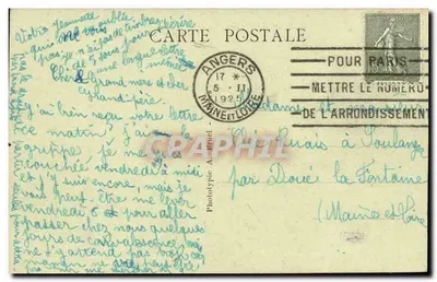 Angers - Vista geral e a Maine — A.B. — Fototipia A. B. — Verso