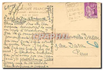 Grupo de pessoas escalando uma duna — Arcachon — Editor: V. P. L. n° 33 — Verso