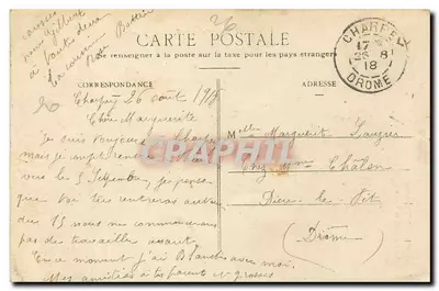 Charpey (Drôme) — Estátua da Virgem — Édit. Bessey buraltista Charpey — Verso