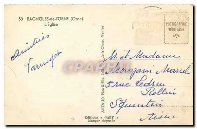 Bagnolles-de-l'Orne — A Igreja — Éditions Gaby — Verso