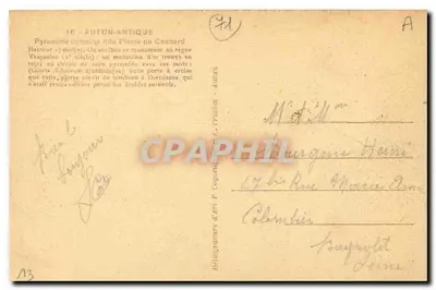 Rzymska piramida zwana Pierre de Couhard — Autun — wydawca C. Trudel — Rewers