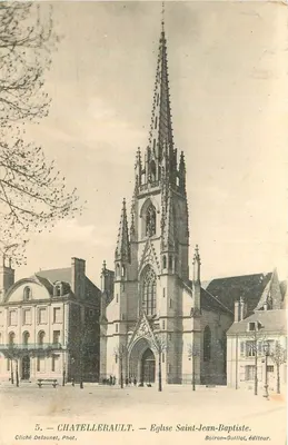 Châtellerault — Igreja de São João Batista — Cliché Delaunet, Fot. — Boiron-Guillot, editor.