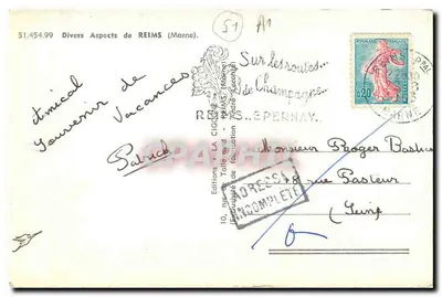 Reims — Diversos Aspectos da Catedral — Éditions La Cigogne — Verso