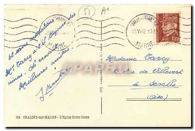 Chalons-sur-Marne — A Igreja Nossa Senhora — editor Cap — Verso