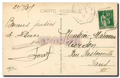 Munster — Lato w Parku — Karty La Cigogne, Strasbourg — Rewers