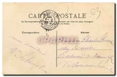 A Auvergne — Rochas Tuilière e Sanadoire — Editor E. Postier, n° 395 — Verso