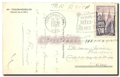 Vista della costa a Tolone-Mourillon — editore MARY, n. 694 — Verso