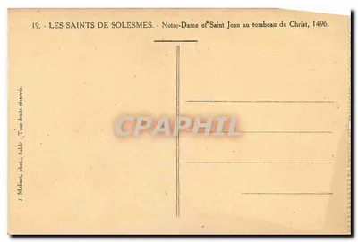 Os Santos de Solesmes — Nossa Senhora e São João ao túmulo de Cristo, 1496 — J. Malient, fot. Sable — Verso