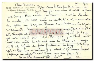 Déauville - Praia florida — Corrida de cavalos — editor Cap, n° 2256 — Verso