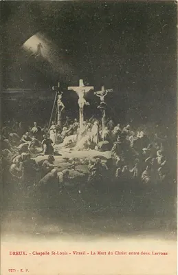 Dreux - Capela de São Luís - Vitral - A Morte de Cristo entre Dois Ladrões - E.P. n°2275