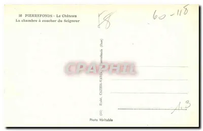 Pierrefonds — Zamek — Pokój lorda — Wyd. Cazier-Varin — Rewers
