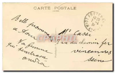 Tours (Loire) — El Puente Wilson y el río Loira — Fototipia A. B. Jacouard — Reverso