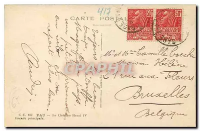 El Castillo de Enrique IV — Pau — editor C.C. 187 — Reverso