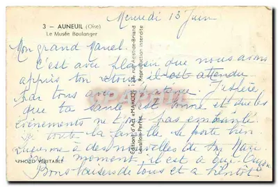 Auneuil (Oise) — O Museu Boulanger — Edições de Arte Levallons-Perrin — Verso