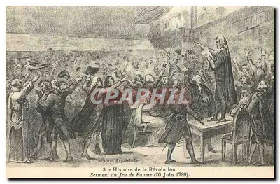 Juramento do Salão de Paume — 20 de junho de 1789 — de acordo com Ary Scheffer, série 3 História da Revolução