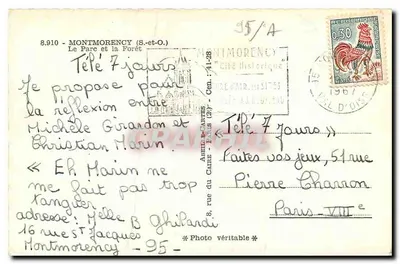 Montmorency — Castelo e parque — n° 8.910 — Verso