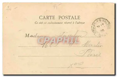 Pontoise — Velhas esculturas expostas no pátio do Museu — B. E., Paris, n°2 — Verso