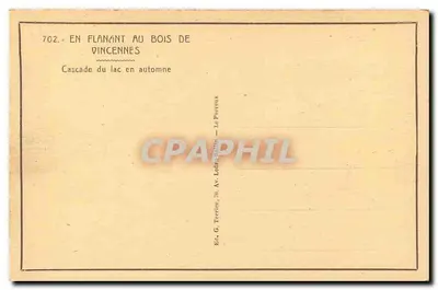 Cachoeira do lago no outono — Bois de Vincennes — Gaby — Verso
