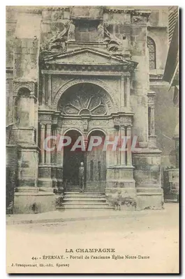 Épernay - Portal da antiga Igreja Nossa Senhora — J. Dracquemari, lib. edit. Épernay