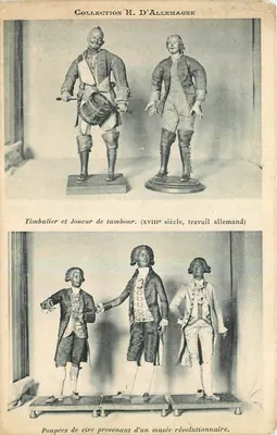 Brincos de cera de timbalista e baterista — Coleção H. D'Allemagne — editor não visível