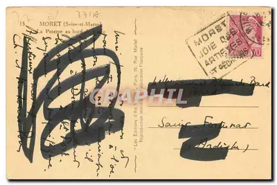 La Poterne przy brzegu wody — Moret (Seine-et-Marne) — Les Éditions d'Art Marlet — Rewers