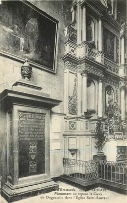 Coração de Esmeralda — Monumento do coração de Duguesclin na igreja de São Salvador — Dinan