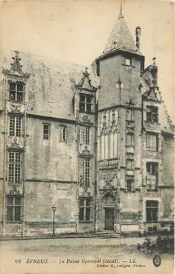 Évreux — O Palácio Episcopal (detalhe) — Edição G. Lebigre, Évreux