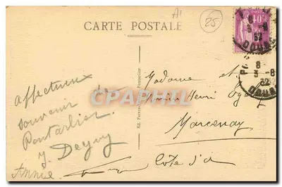Arredores de Pontarlier - A Rocha Perforada na Estrada de Moutthier — Ed. Favre-Pontarlier — Verso