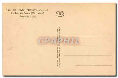 A Torre de Cesson — Século XIII — Edição Artística e Pública — Caen — Verso