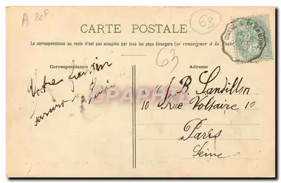 Puy-de-Dôme - Cume do Puy-de-Dôme - Observatório e Ruínas do Templo de Mercúrio — P. Juliolt, Clermont-Ferrand - G. Delaunay, Sucer — Verso